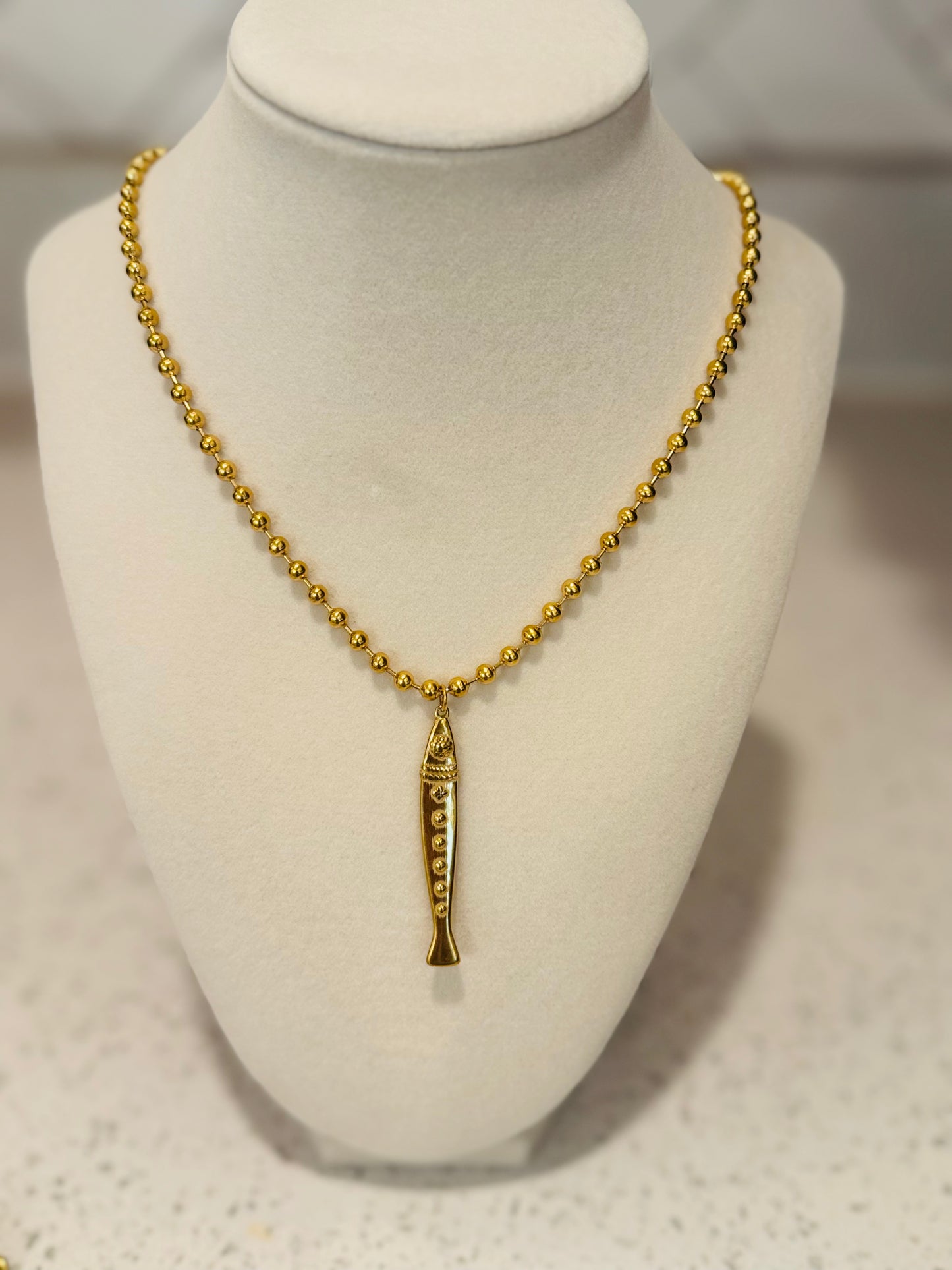 The Gold Fish Pendant Necklace