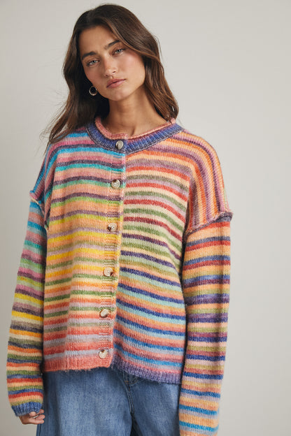 The Dorothy Cardigan | Sky + Purple