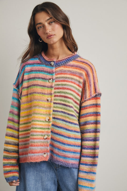 The Dorothy Cardigan | Sky + Purple