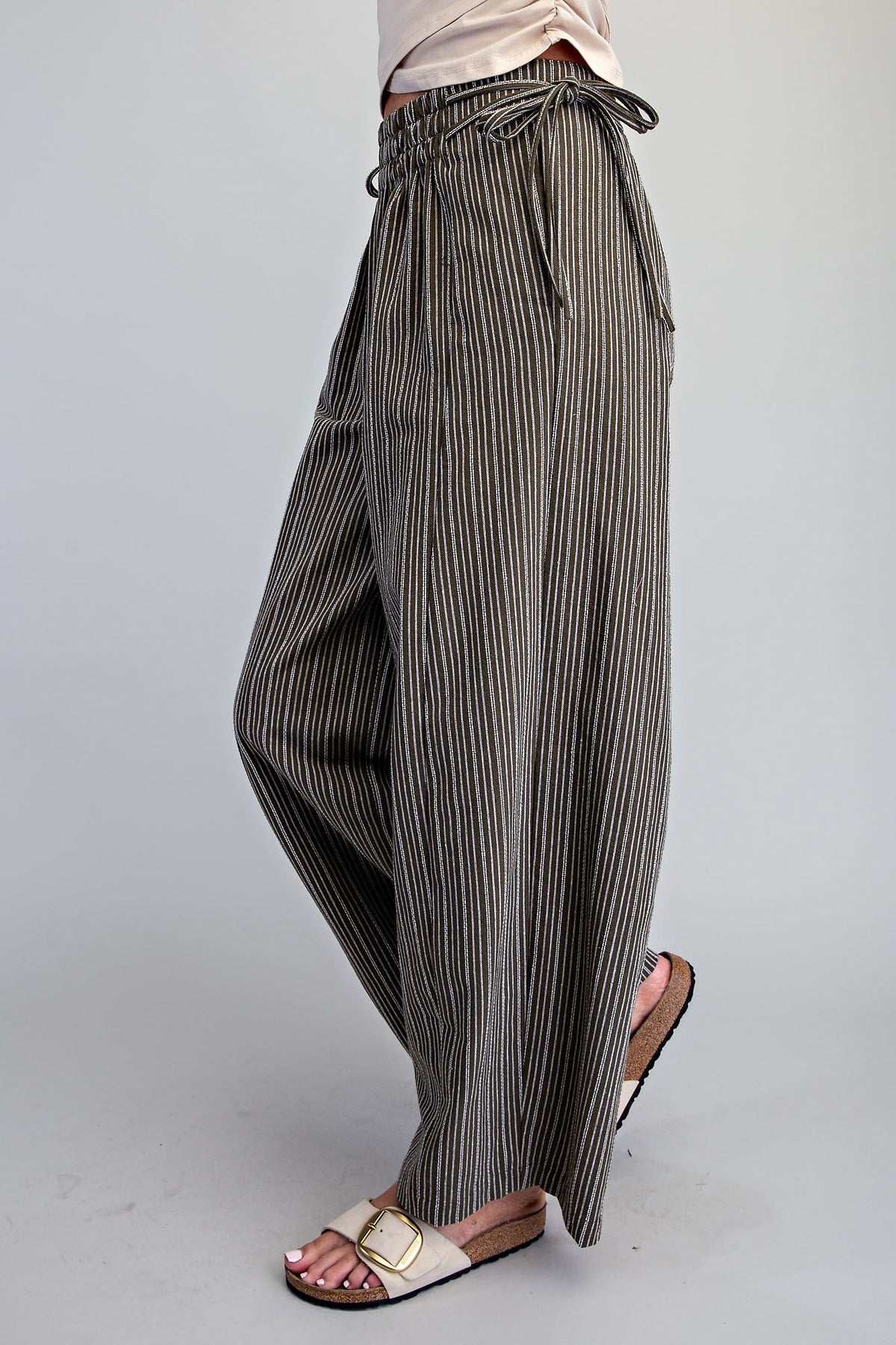 The Palmer Pinstripe Pants | Olive