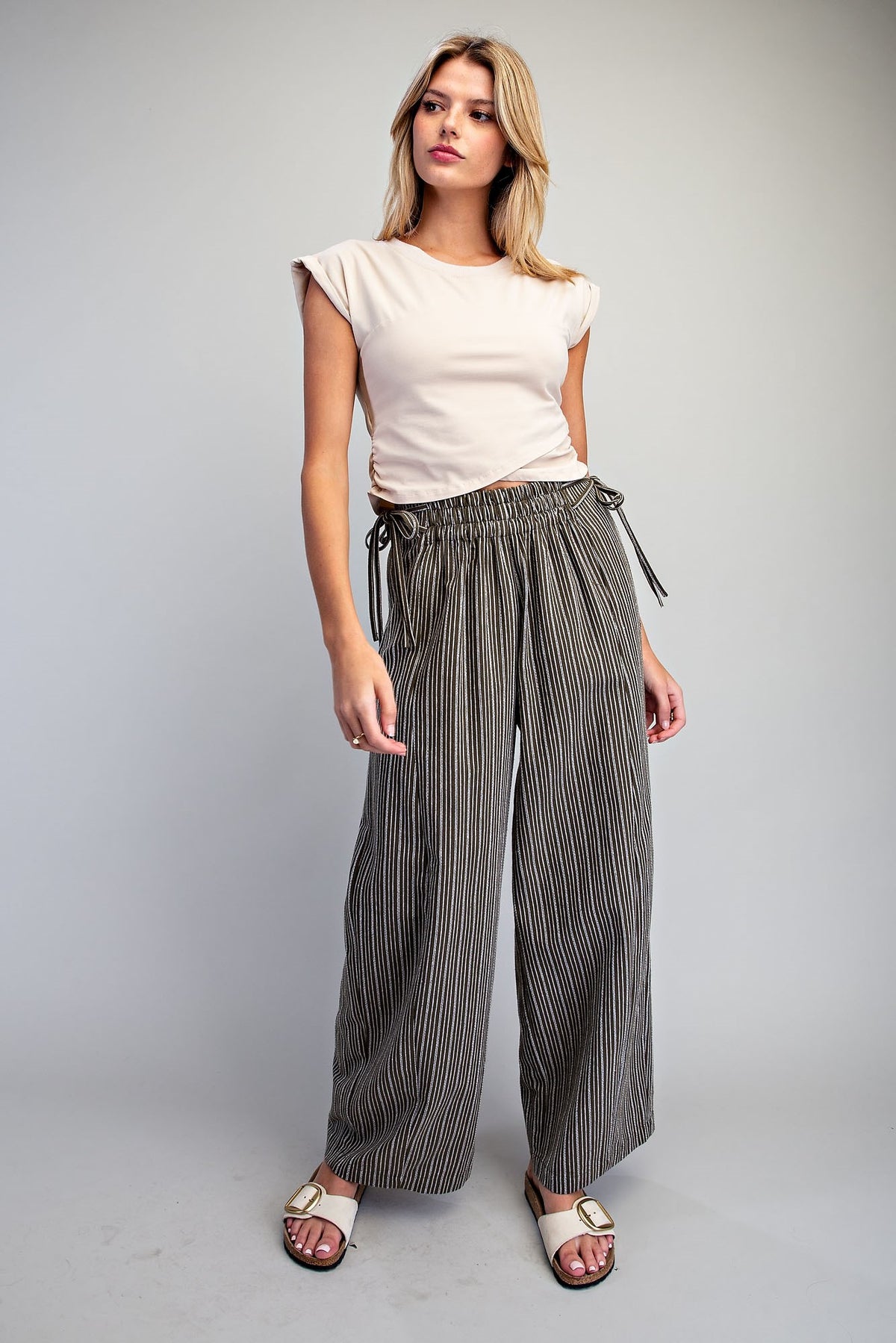 The Palmer Pinstripe Pants | Olive