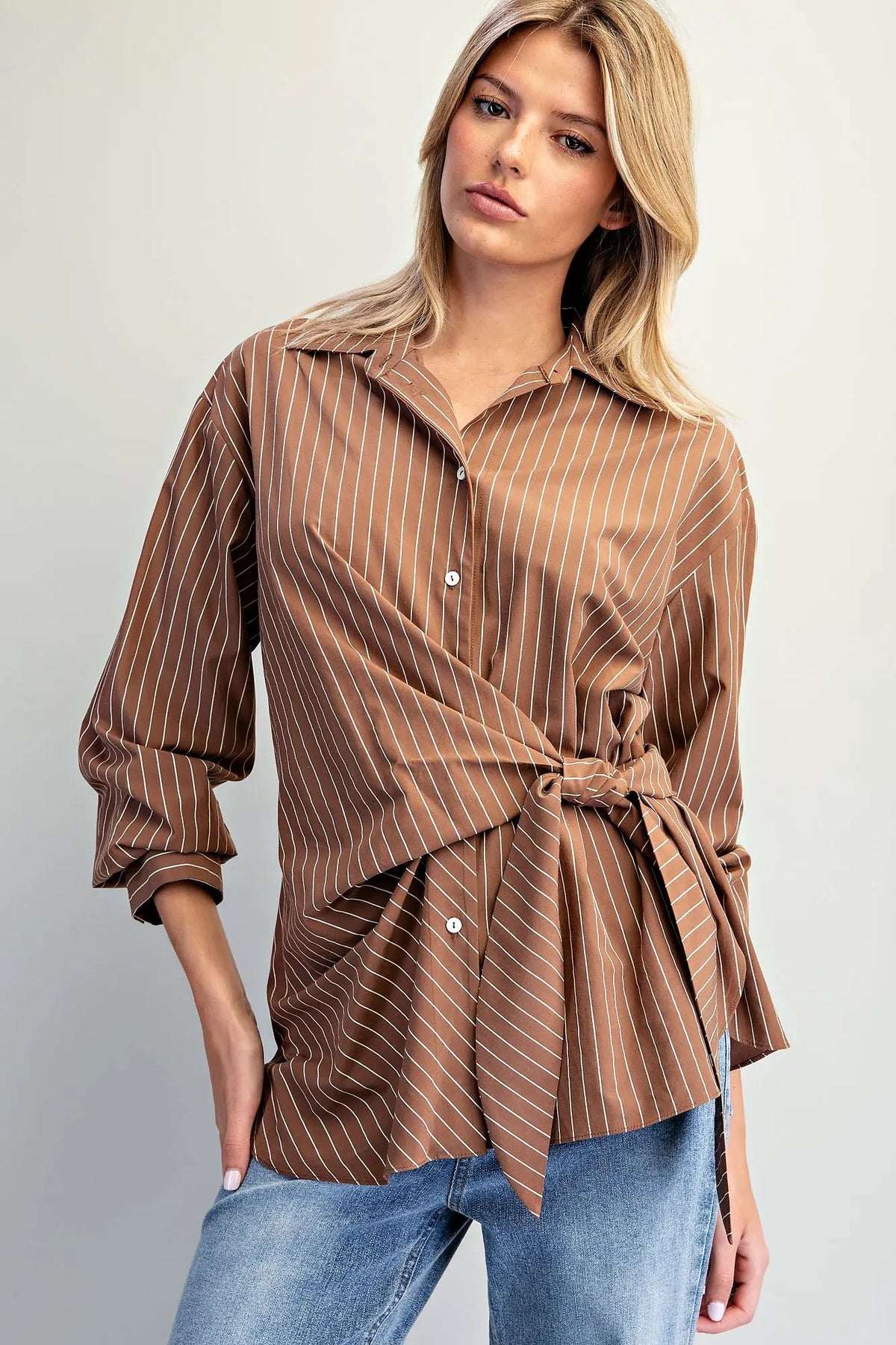 The Drew Pinstripe Blouse