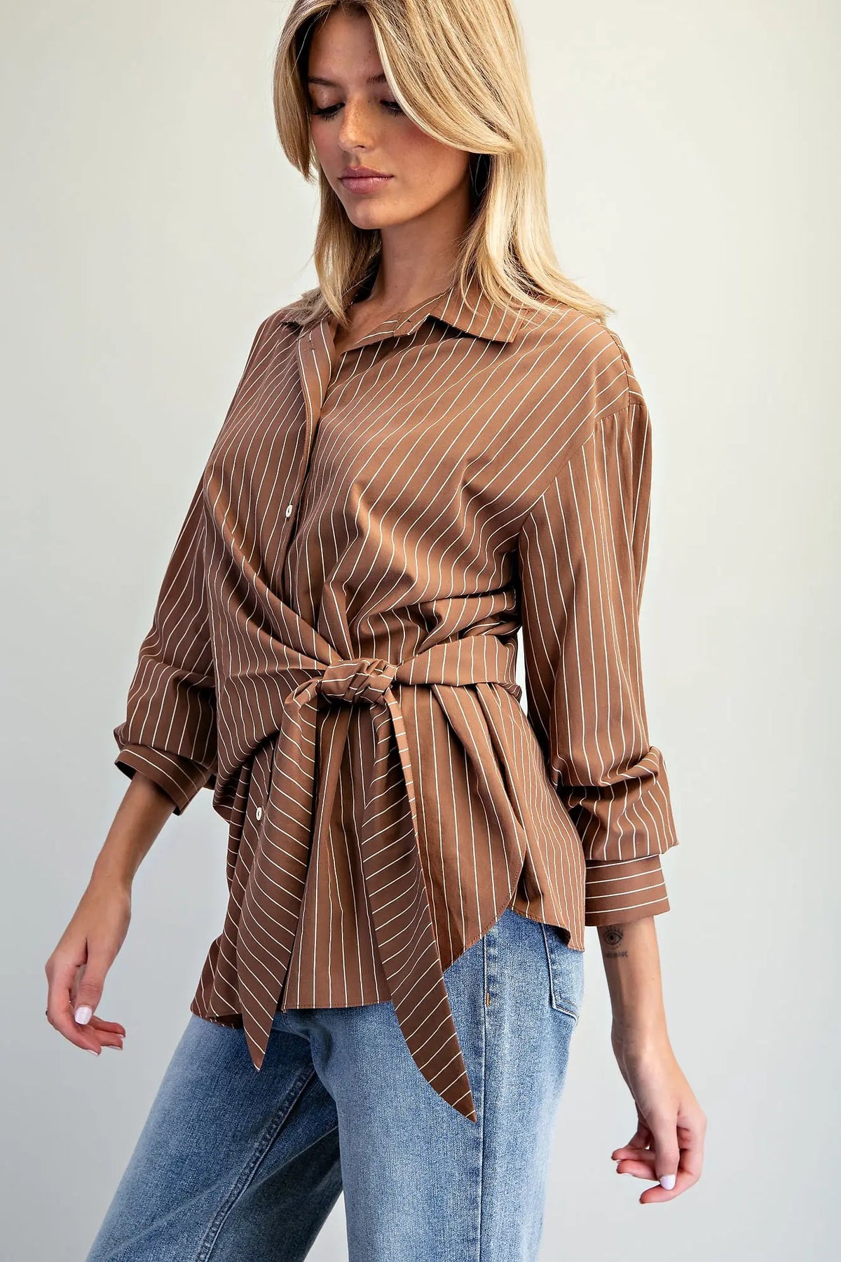 The Drew Pinstripe Blouse