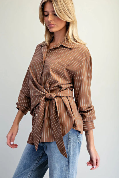 The Drew Pinstripe Blouse
