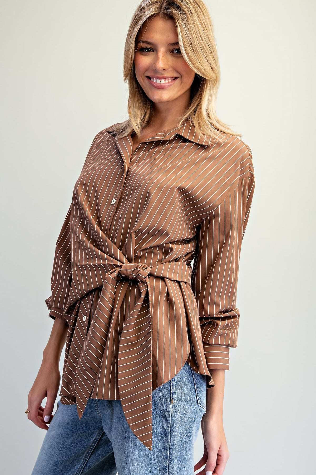 The Drew Pinstripe Blouse