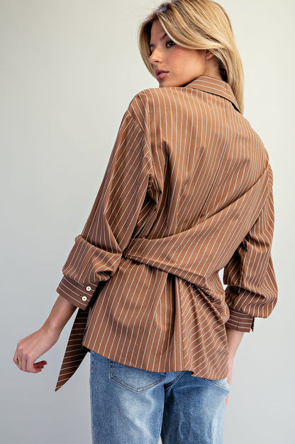 The Drew Pinstripe Blouse
