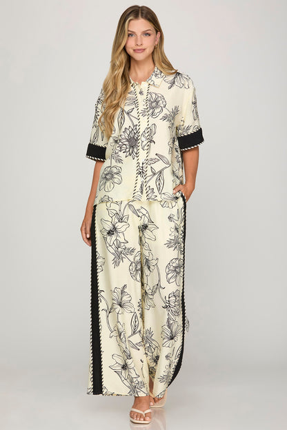 The Palermo Wide Leg Printed Pant