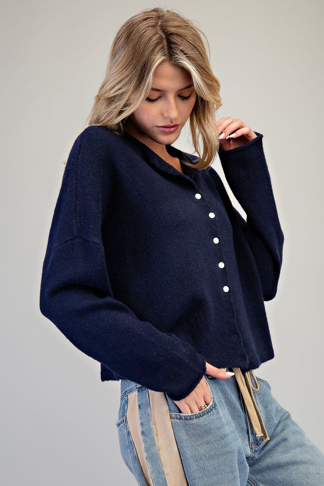 The Briar Cardigan- Midnight Navy