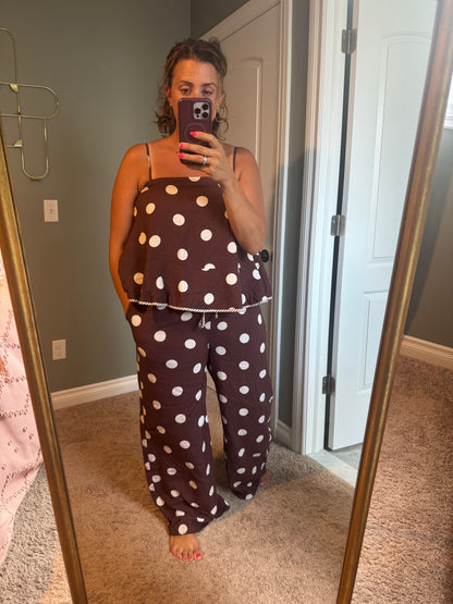 The Coco Polka Dot Peplum Top
