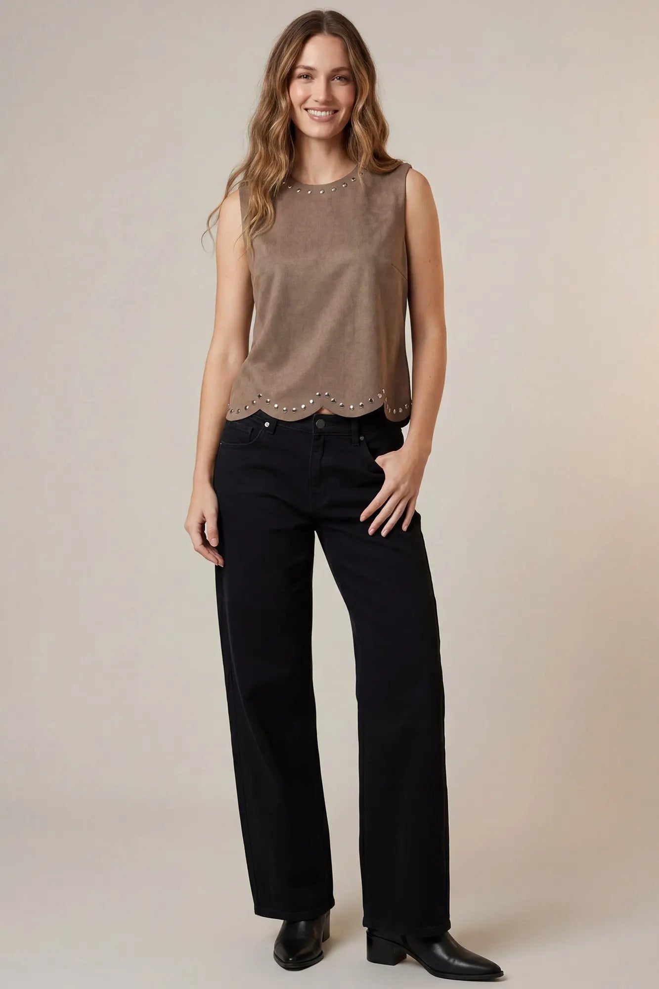 The Ember Studded Suede Top