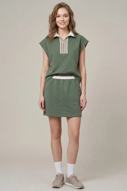 The Olive Half-Zip Top