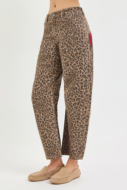 The Roxanne Leopard Barrel Pants