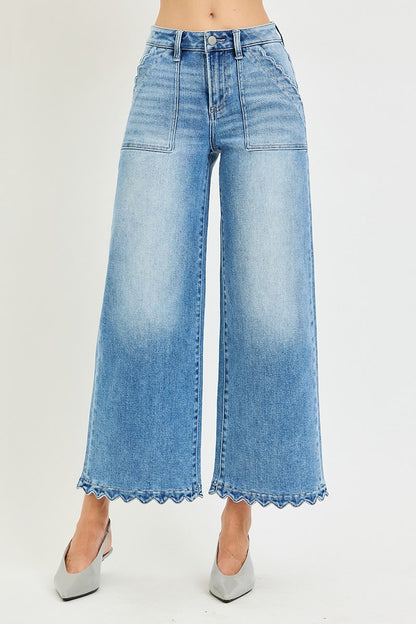 The Sabrina Scallop Wide-Leg Jeans