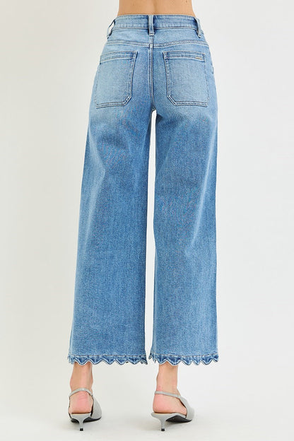 The Sabrina Scallop Wide-Leg Jeans