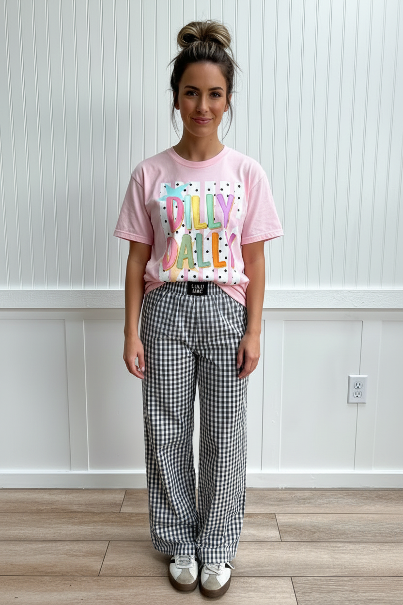 Lulu Mac Black & White Gingham Pants - Same Girl